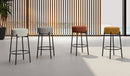 Set 2 Sgabelli Syd 41x41x67 cm in Tessuto Ruggine       
