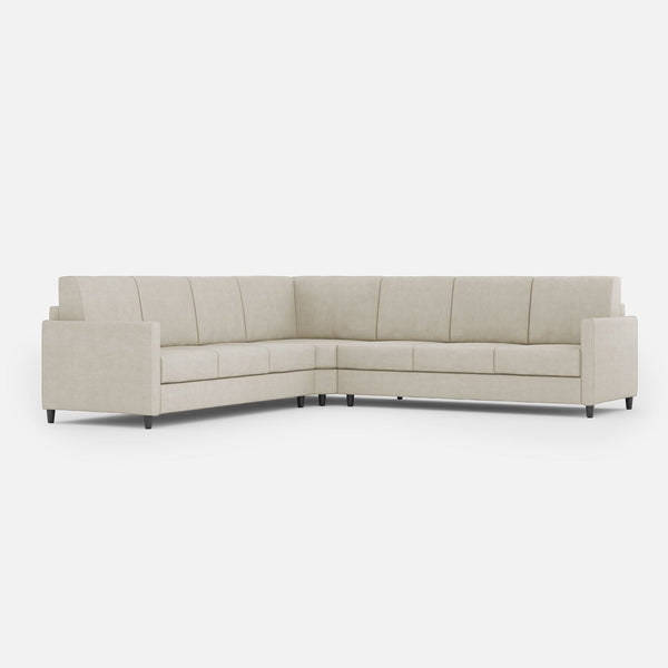 sconto Canapé d'angle Karay 7 places 281x281x85 cm en tissu lait