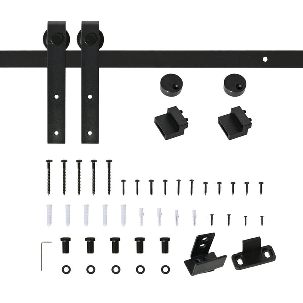 online Kit per Porta e Ante Scorrevoli per Mobili con Binario 200 cm in Acciaio Nero