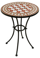 Tavolino Tondo da Giardino Ø55 cm in Ferro Vorghini Mosaico