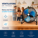 Ventilatore da Terra Pale Ø51 cm con Telecomando Silenzioso Inclinazione Regolabile Nero      