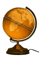 Mappamondo Bronzo con Luce Ø25x38 cm in Ferro e Plastica