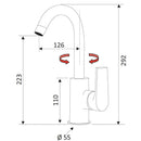 Rubinetto Miscelatore Monocomando Alto Girevole Lavabo in Ottone Mariani Artic Cromato