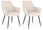 Lot de 2 chaises Cora 58x63x85,5 cm en tissu noir et beige