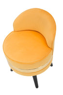 Sedia Mini Paris Arancione Ø45x62 cm in Legno Spugna e Poliestere Arancione e Oro e Nero