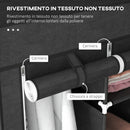 Armadio Guardaroba Salvaspazio 8 Ripiani 125x43x162,5 cm in Tessuto Nero      