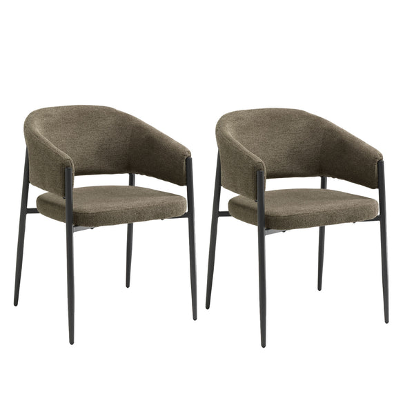 Set 2 Sedie Maya 59,5x54x78,5 cm in Tessuto Easy-Clean Marrone Chiaro prezzo
