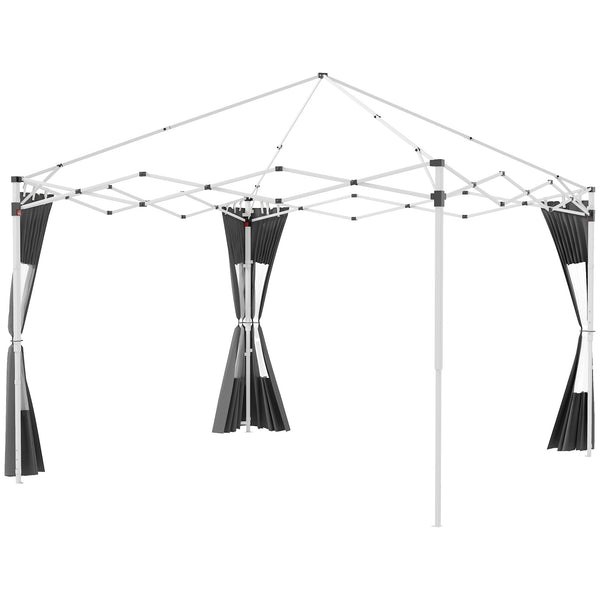 Set 2 Pareti Laterali per Gazebo 3x3m e 3x6m 295x195cm in Tessuto Oxford Grigio sconto