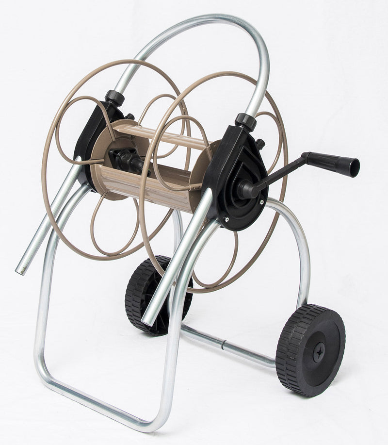 Carrello Avvolgitubo Manuale 60 mt in Acciaio Zincato con Manico Regolabile Agrati