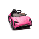 Macchina Elettrica per Bambini Porsche Taycan Turbo S 12V con Telecomando Bluetooth Luci LED e Tappetini Rosa   