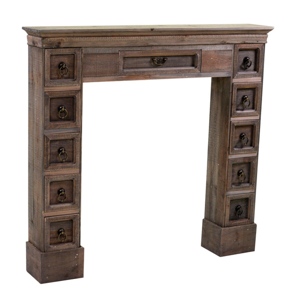 prezzo Cadre Cheminée Bois 11 Tiroirs 108x18x101cm Marron Cadre Adami