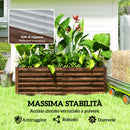 Letto per Orto Rialzato 180x90x57,5 cm con Fondo Aperto e Bordi Arrotondati in Acciaio Zincato Marrone Scuro      