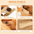 Cavallo a Dondolo per Bambini 1-3 Anni 60x32x49 cm a Forma di Cerbiatto Maculato con Suoni Realistici in Legno e Peluche Marrone Rossiccio      