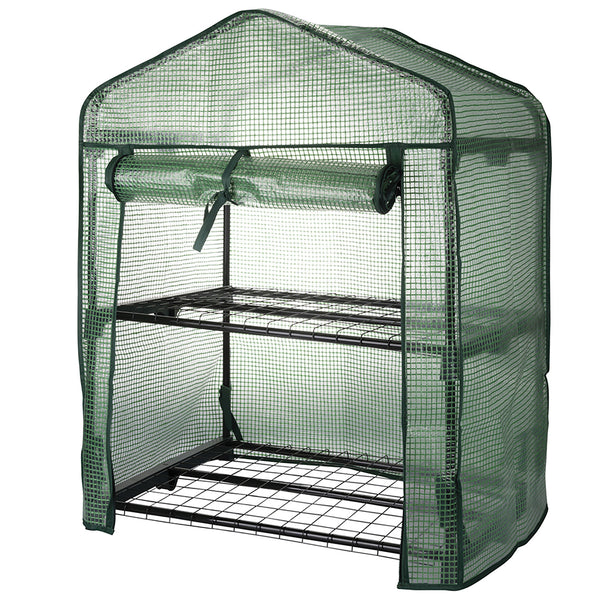 acquista Serra da Balcone a 2 Ripiani 68x48x93 cm Telaio in Plastica e Struttura in Acciaio Verde