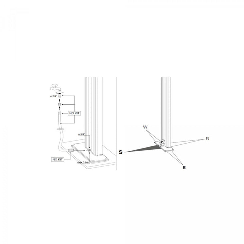 Doccia Solare da Giardino Miscelatore e Doccetta Arkema Dada Top Line Vari Colori