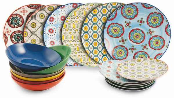 online Service de table 18 pièces en porcelaine et grès VdE Tivoli 1996 Bazar