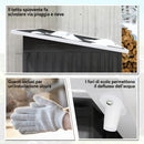 Casetta Box da Giardino 211x133x173/190 cm con Kit di Fondazione Porta Blocco Tetto Inclinato in Acciaio Zincato Grigio      