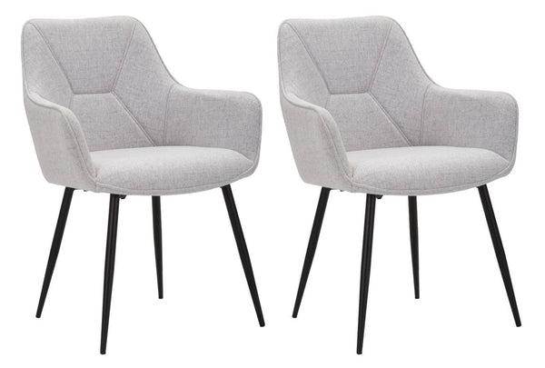 Set 2 Sedie Vicenza 58x85,5x63 cm in Tessuto Grigio/Nero acquista
