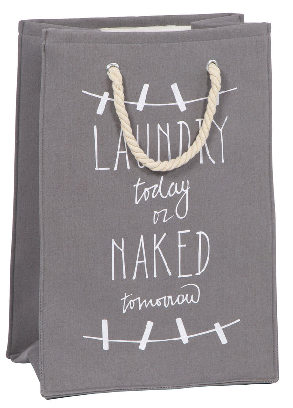 sconto Sac à Linge avec Anses 29x40x60 cm en Tissu Gris