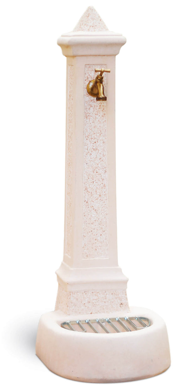 sconto Fontana da Giardino Senza Rubinetto in Cemento Granulato di Marmo Pisa Rosa