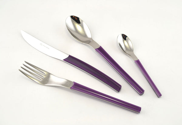 Servizio Set di Posate 24 pezzi in Acciaio Inox Eme Loto Viola 2623 sconto