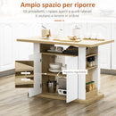 Tavolo con Armadietto 110x70x75,5 cm in Legno Trciolare Bianco e Naturale