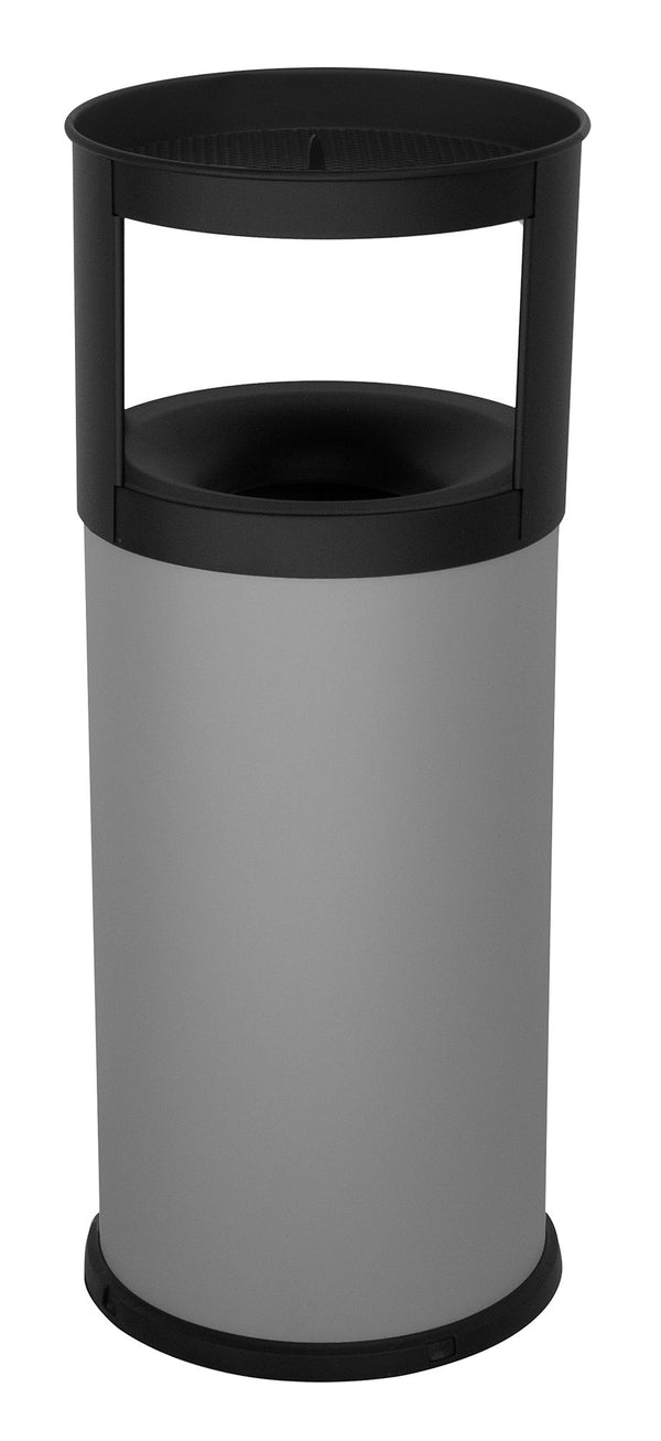 Pattumiera Gettacarte Ø31xh80 cm Autoestinguente Posacenere in Acciaio Verniciato Grigio