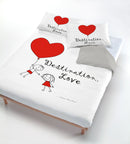 Copripiumino con Stampa sul Sacco e Federe Destination Love