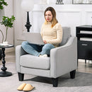 Poltrona da Salotto 77x77x86 cm a Molle Insacchettate in Tessuto Grigio  