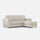 Canapé 3 places avec pouf 212x155x85 cm Yasel en tissu lait