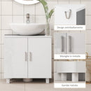 Mobile Sottolavabo da Bagno con Armadietto 2 Ante 60x35x60 cm in MDF Bianco 