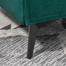Poltrona Imbottita 63x71x83 cm in Tessuto Effetto Lino Verde