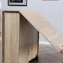 Tavolo Pieghevole Salvaspazio 140x80x74 cm in Legno Truciolato Naturale