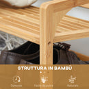 Scarpiera 3 Ripiani 9 Paia di Scarpe 76x33x51 cm in bambù Naturale