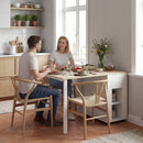Tavolo Pieghevole per 6 Persone 168,2x85x73 cm con 2 Cassetti e 4 Ripiani in MDF e Legno di Pino Bianco      