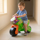 Moto Cavalcabile per Bambini Twin Dessert Dino Senza Pedali Verde e Arancione   