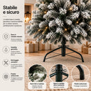 Albero di Natale Innevato Nebraska 210 cm Folto e Voluminoso con Effetto Neve Verde      