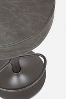 Set 2 Sgabelli Regolabile 35x35x64/85 cm Piper in Ecopelle Grigio Scuro Vintage