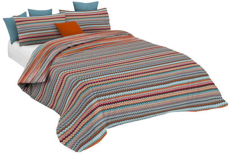 Copripiumino Matrimoniale Stampato Athena Rabat Multicolore