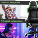 Sedia da Gaming Ergonomica 72x54x126-136 cm in PVC  Nera e Verde