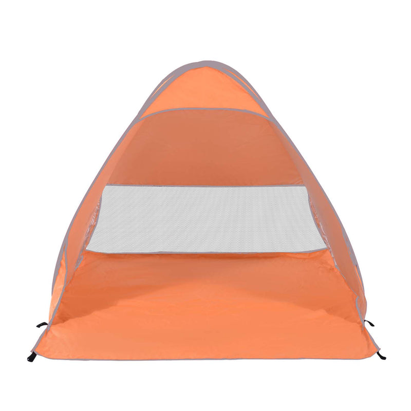Tenda da Spiaggia Pop Up 200x150x119 cm Protezione UV 30+ e Borsa di Trasporto Arancione   