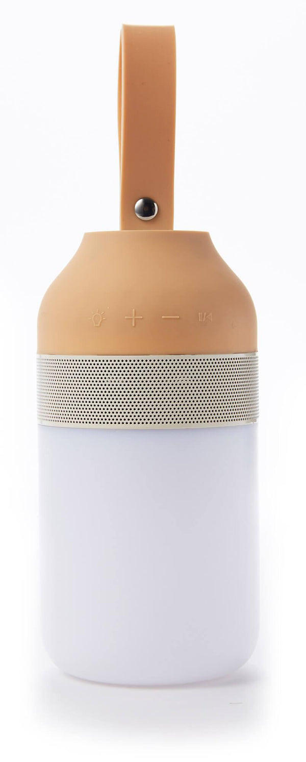 acquista Enceinte Bluetooth avec Lampe LED 7,6x7,6x1,5 cm en Plastique Blanc Crème