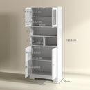 Credenza Cucina 60x30x145,5 cm con Armadietti e Vani a Giorno in Truciolare Bianco   