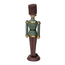 Soldatino Schiaccianoci in resina verde e vinaccia cm 11x10xh41