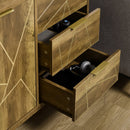 Mobiletto Multiuso 2 Ante 84x39x80,7 cm in Legno e Acciaio Bronzo