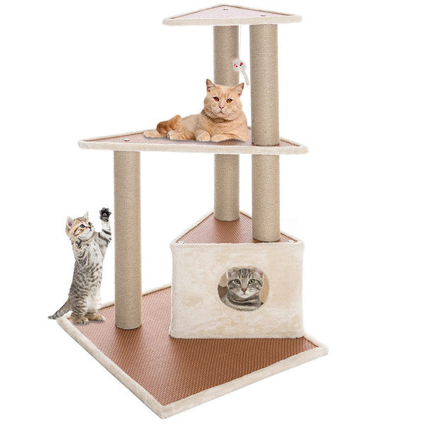 Tiragraffi Albero Rifugio Graffiatoio 1 Cuccia Coperta Casa Animali Gatti Felini sconto