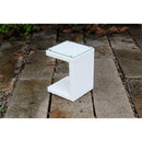 Tavolino da Giardino in Polyrattan 40x40x40cm Adila Quadro Bianco Ghiaccio