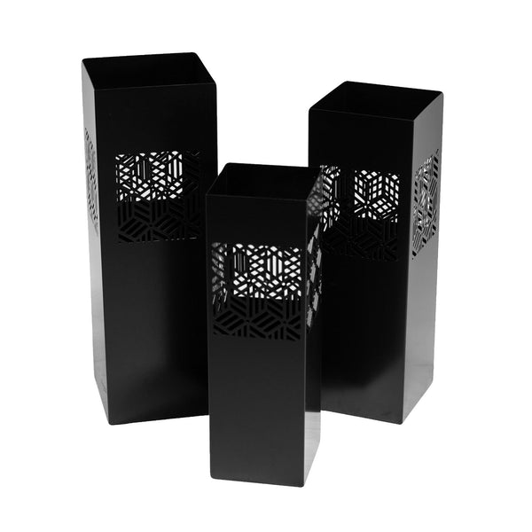 Lot de 3 Porte-Parapluies Métal 20x20H60cm Géométries Noires acquista