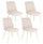 Lot de 4 chaises Cora 48x62x84 cm en tissu beige et beige