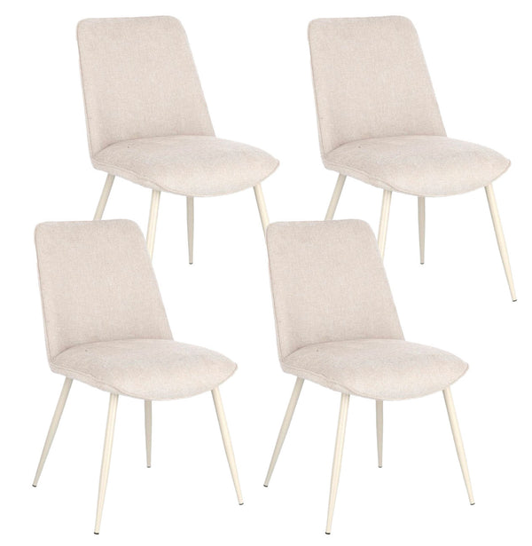 prezzo Lot de 4 chaises Cora 48x62x84 cm en tissu beige et beige